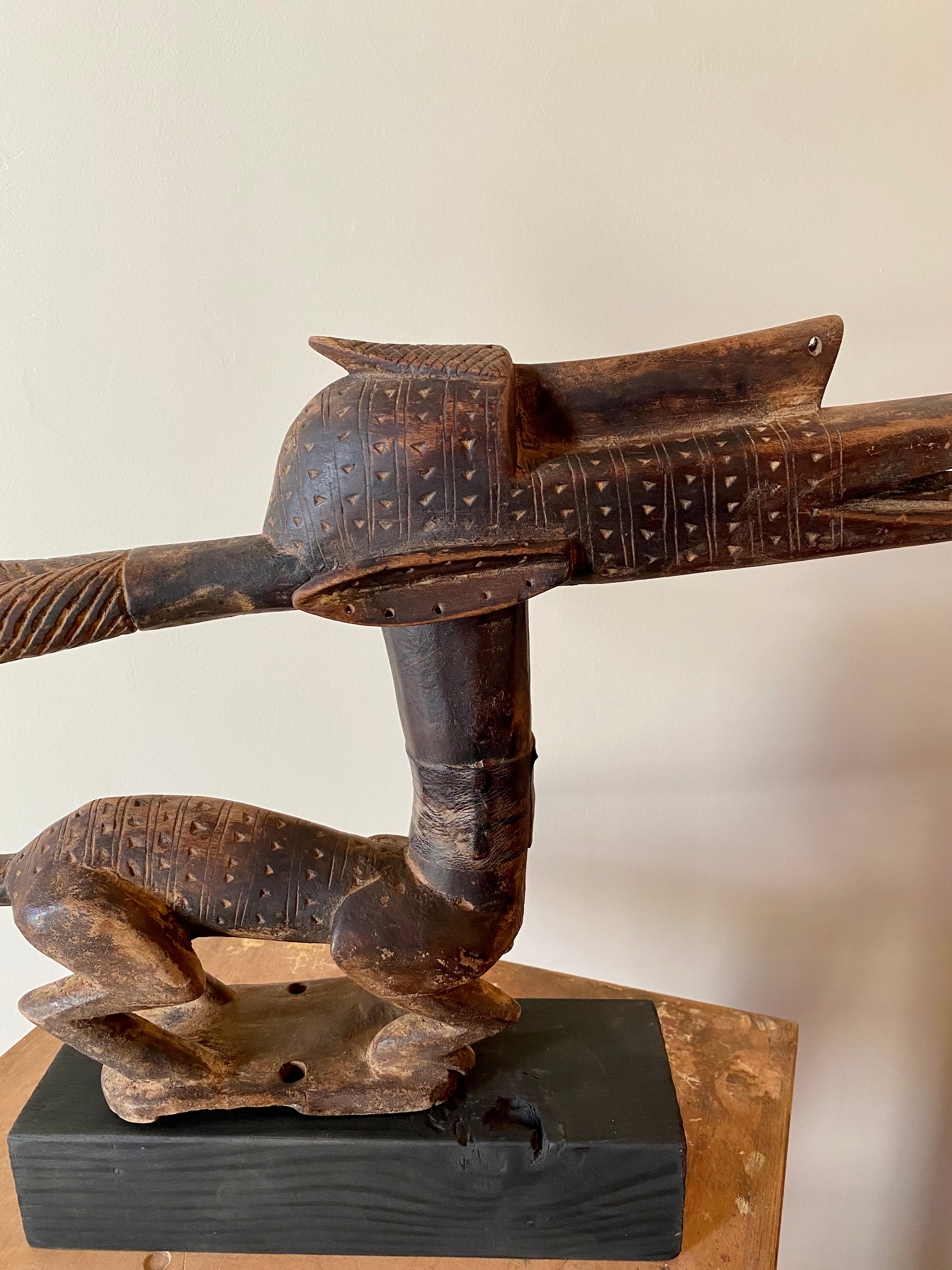 Cimer antilope tiwara bambara , sculpture en bois en provenance du Mali