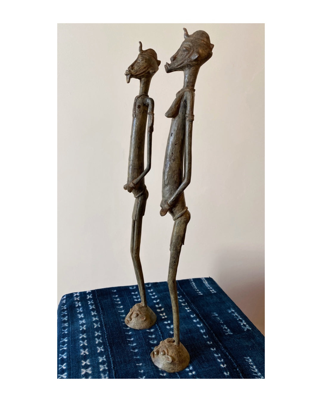 Couple Senoufo en bronze en provenance de Côte d'Ivoire